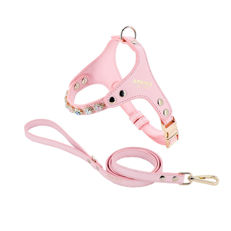 Glam Adjustable Harness & Leash Set – With Rhinestone Sparkle