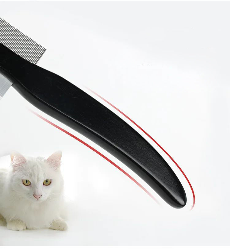 Double-Sided Stainless Steel Pet Comb – Deshedding & Flea Removal for Dogs & Cats