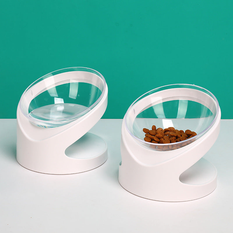 ErgoLift™ Elevated Cat Bowl – Transparent Tilted Design