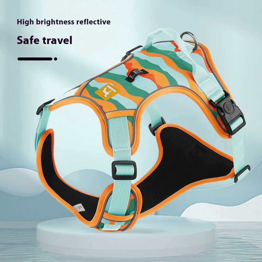 StrideSafe™ Reflective Dog Harness – Secure, Padded & Built-In Handle for Everyday Walks