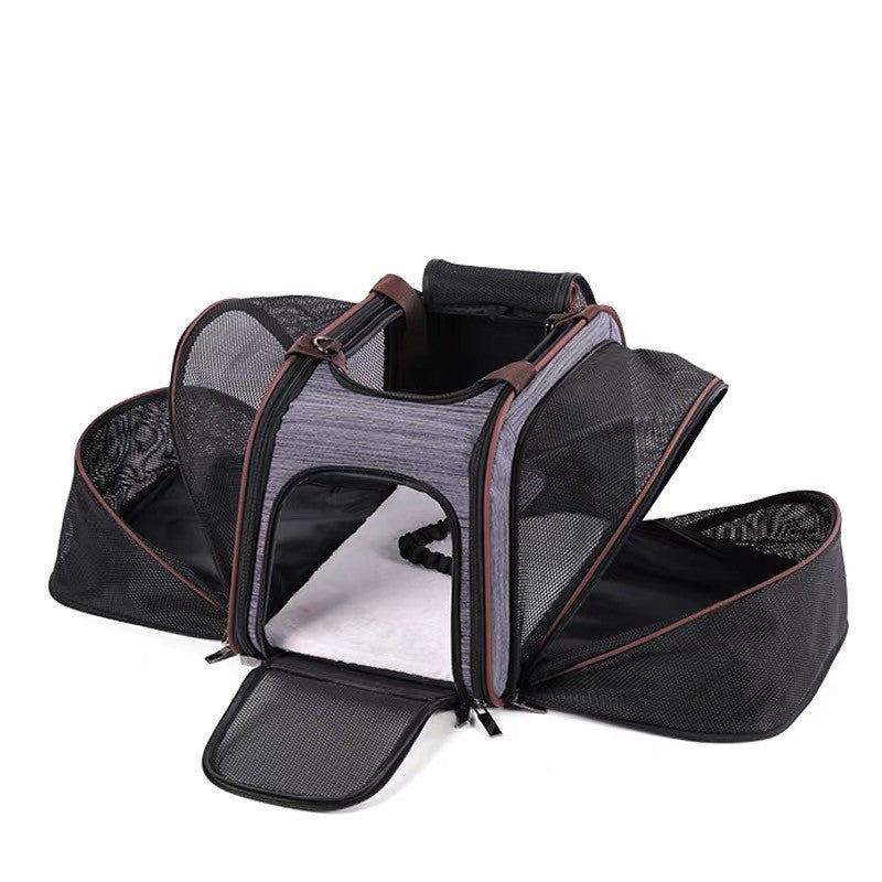 Travel Pet Carrier – Denim Blue with Convertible Mat Base
