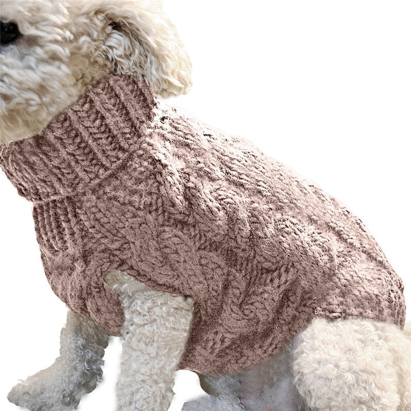 Chunky Cable Knit Pet Sweater – Classic Winter Warmth in Rich Colors