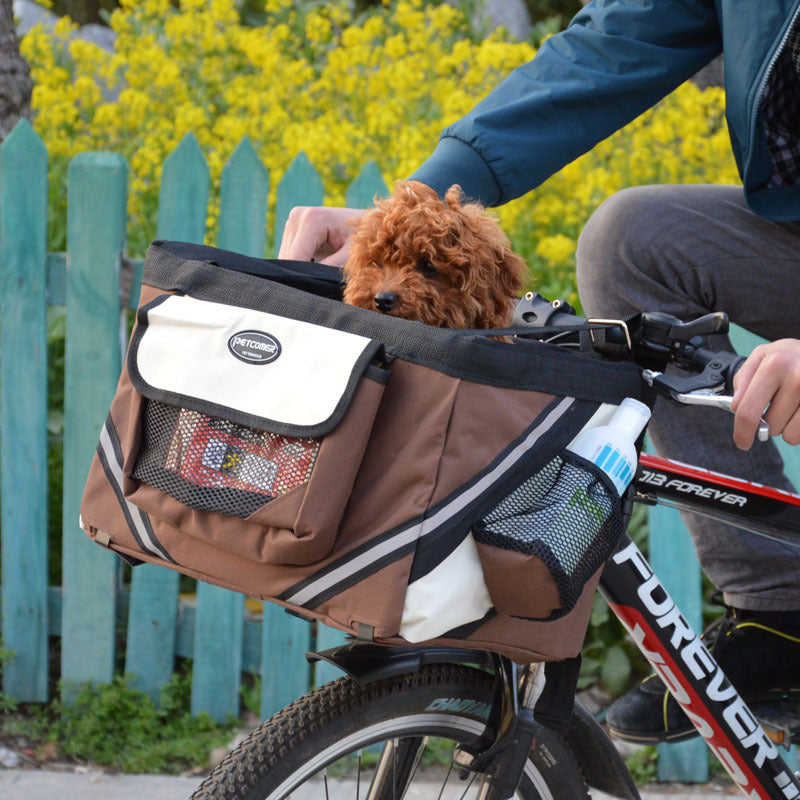 Bicycle Basket – Reflective Front Carrier for Cats & Small Dogs