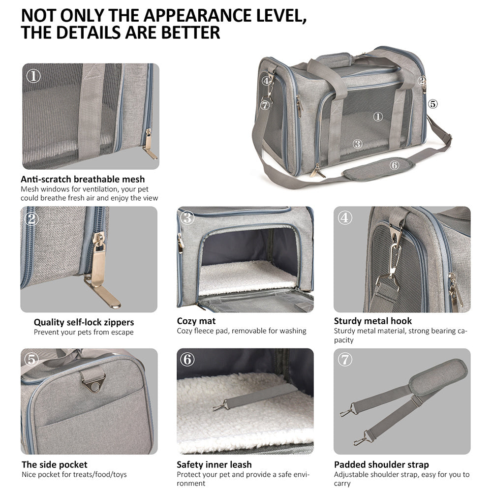 Voyager Linen Pet Carrier – Dual-Handle Travel Tote