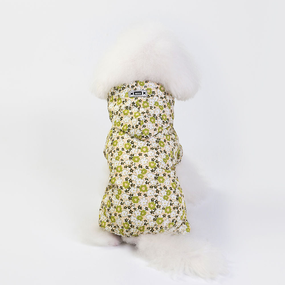 Floral Rain Jumpsuit – Lightweight Waterproof Pet Raincoat
