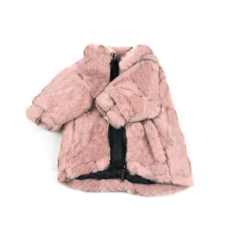 Signature Monogram Pet Coat – Designer-Inspired Faux Fur Jacket