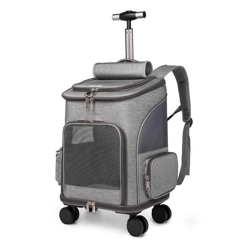 Luxury Rolling Pet Carrier Backpack – Airline Approved & Expandable