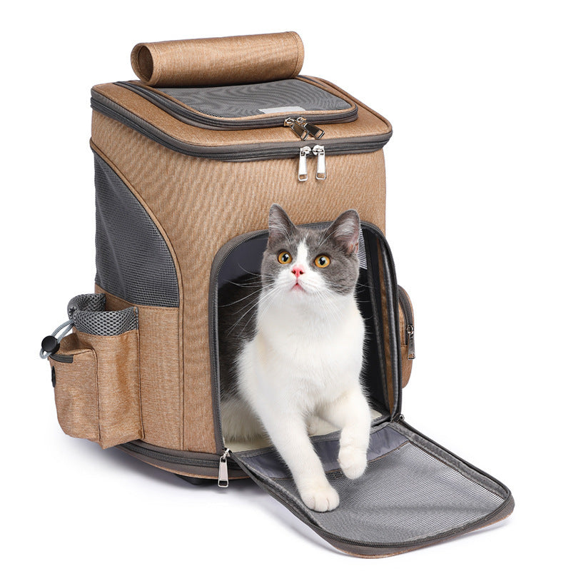 Luxury Rolling Pet Carrier Backpack – Airline Approved & Expandable