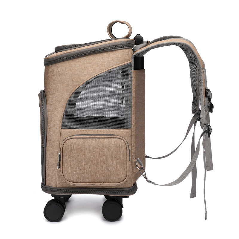 Luxury Rolling Pet Carrier Backpack – Airline Approved & Expandable