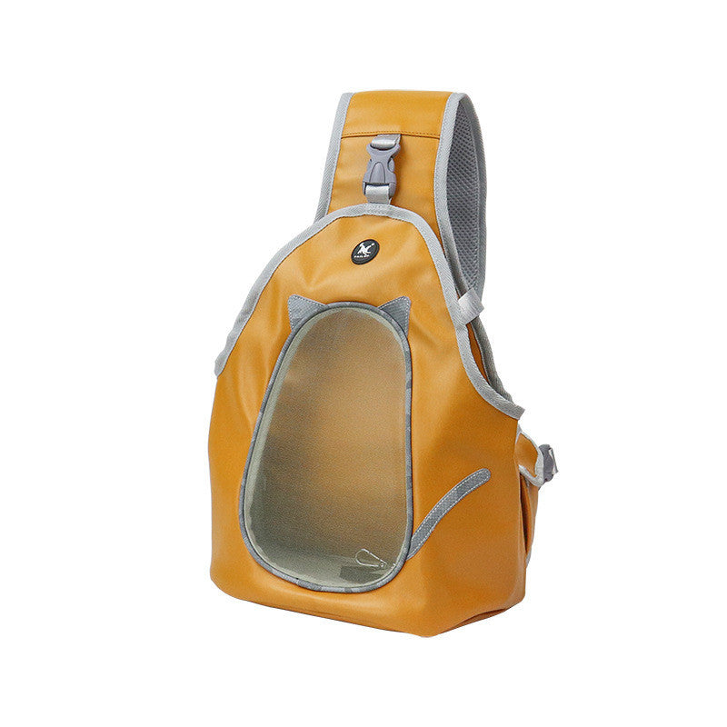 Foldable Chest Carrier – Hands-Free Leather Pet Backpack for Daily Outings