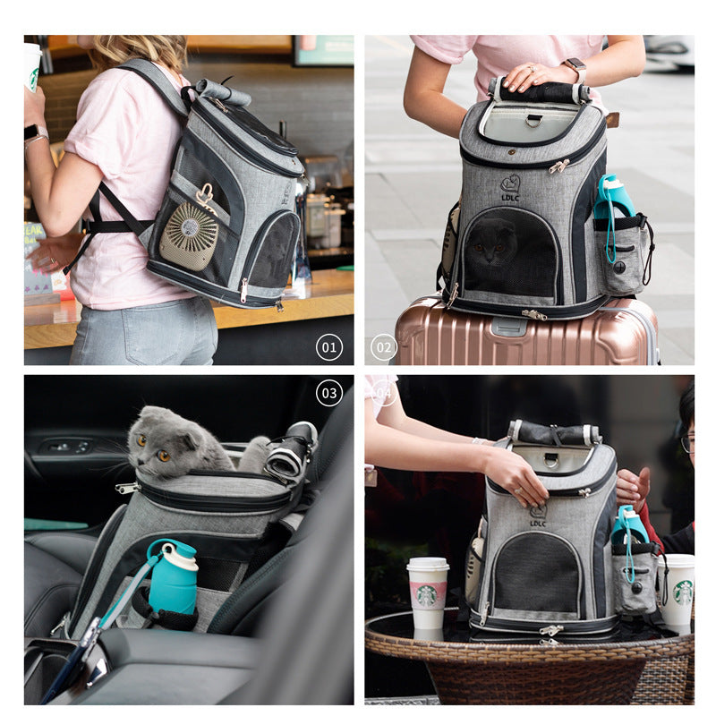 Pet Backpack – Structured Oxford Travel Carrier for Cats & Dog