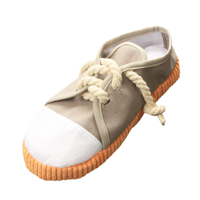 Colorful Canvas Sneaker Chew Toy – With Built-In Squeaker
