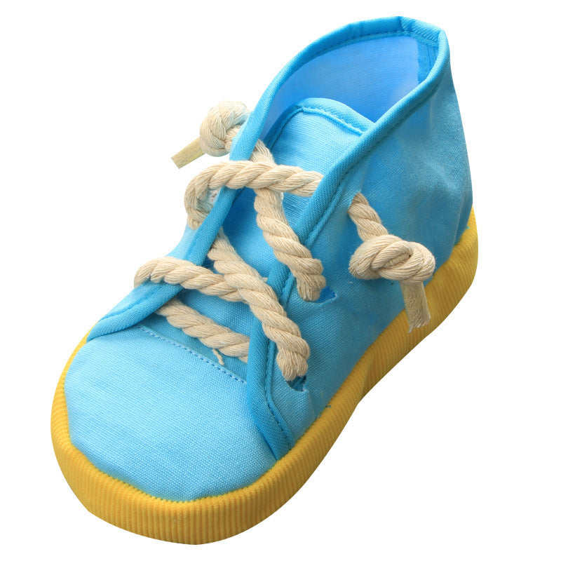 Colorful Canvas Sneaker Chew Toy – With Built-In Squeaker
