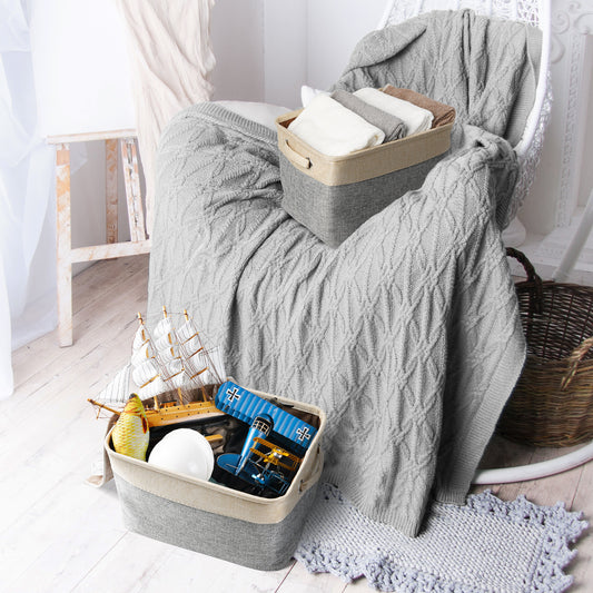 Stylish Linen Storage Basket – Minimalist Toy Organizer for Pets & Homes