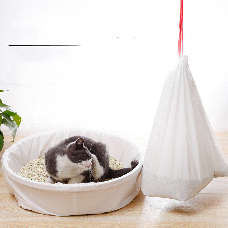 Drawstring Cat Litter Box Liners – Extra-Thick, Easy Clean-Up Garbage Bags