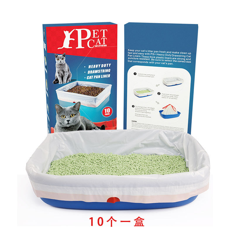 Drawstring Cat Litter Box Liners – Extra-Thick, Easy Clean-Up Garbage Bags