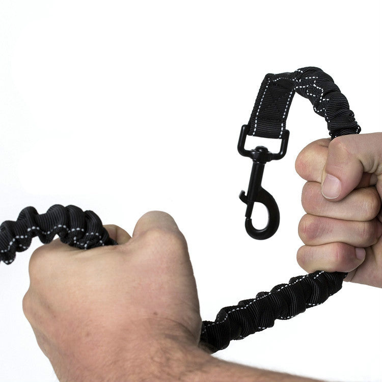 Heavy-Duty Shock-Absorbing Leash for Large Dogs – Black