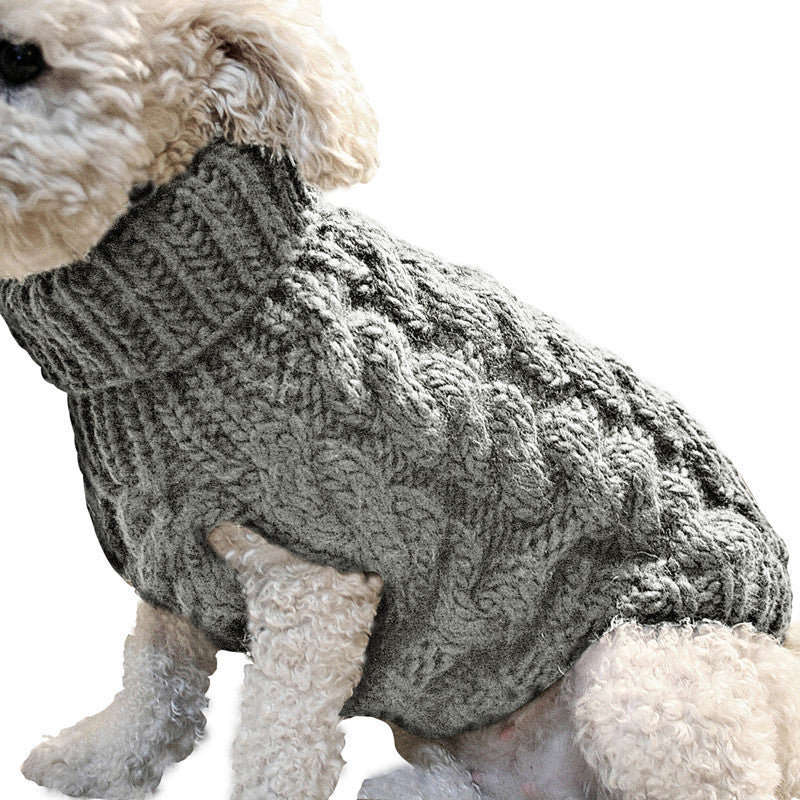 Chunky Cable Knit Pet Sweater – Classic Winter Warmth in Rich Colors