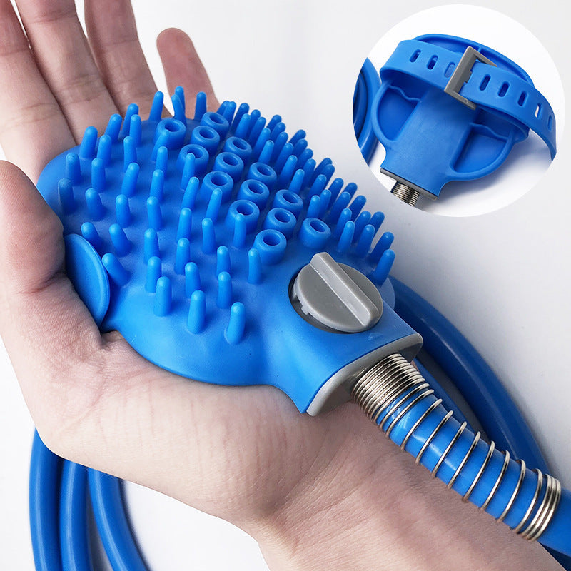Outdoor Pet Shower Brush – 2.5M Hose with Dual Adapters