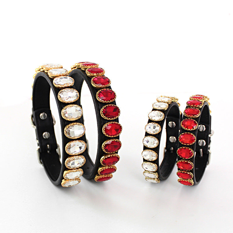 Retro Crystal Pet Collar – Chic Style for Cats & Small Dogs