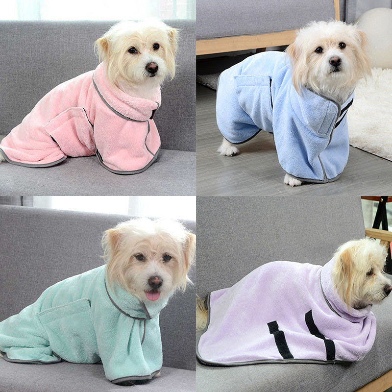Quick-Dry Pet Bathrobe – Absorbent Towel Wrap for Dogs & Cats