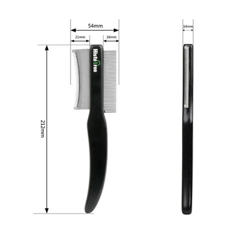 Double-Sided Stainless Steel Pet Comb – Deshedding & Flea Removal for Dogs & Cats