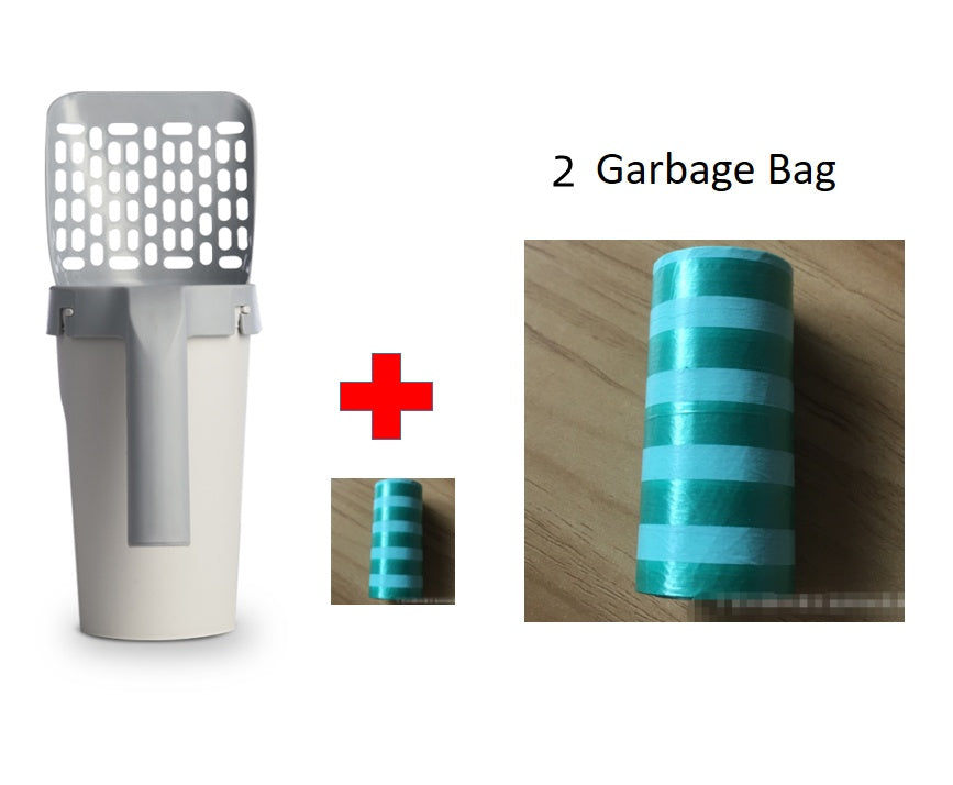 Modern Cat Litter Scoop with Built-In Waste Bin – Easy-Clean