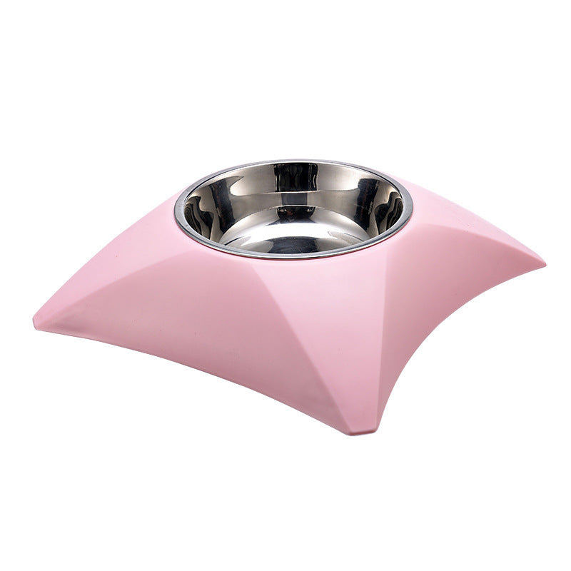 Modern Stainless Steel Pet Bowl – Minimalist Design with Splash-Free Shape