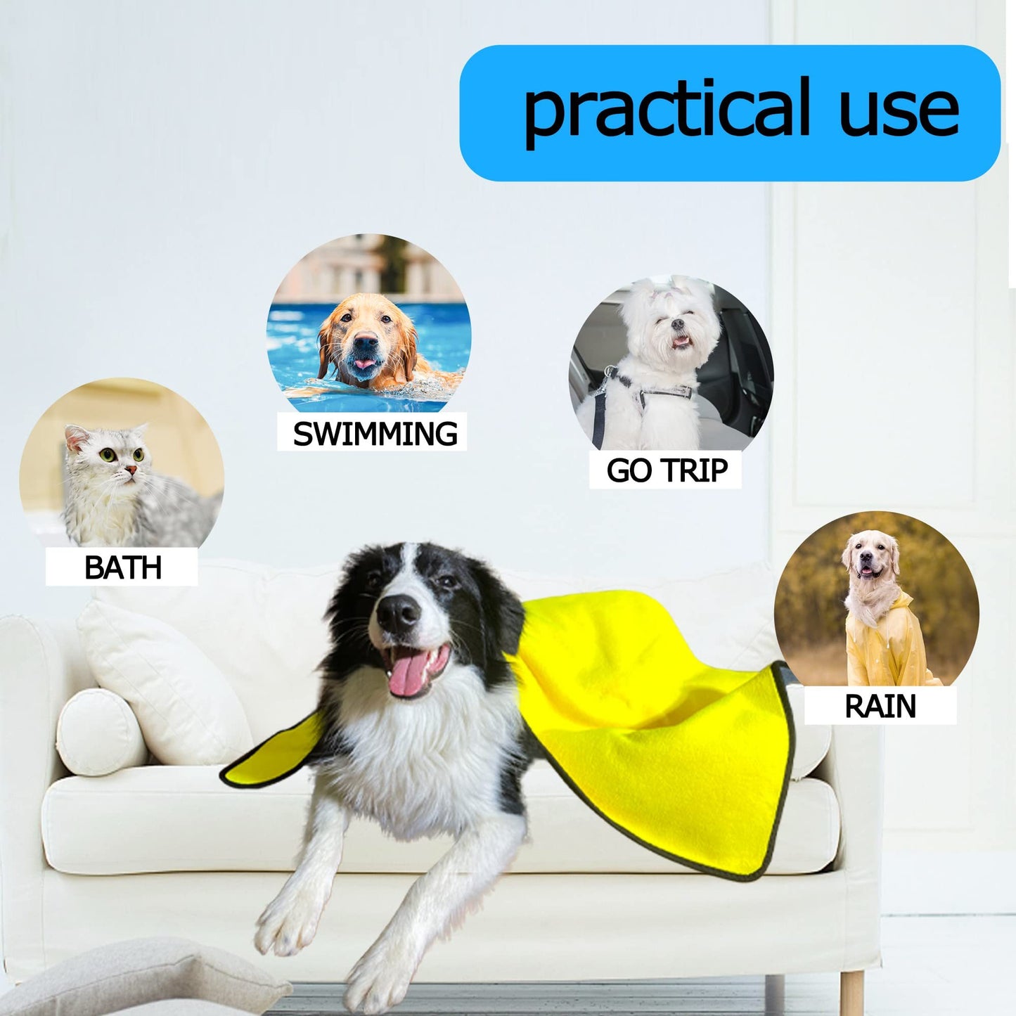 Soft Microfiber Pet Drying Towel – Super Absorbent & Quick-Dry Robe