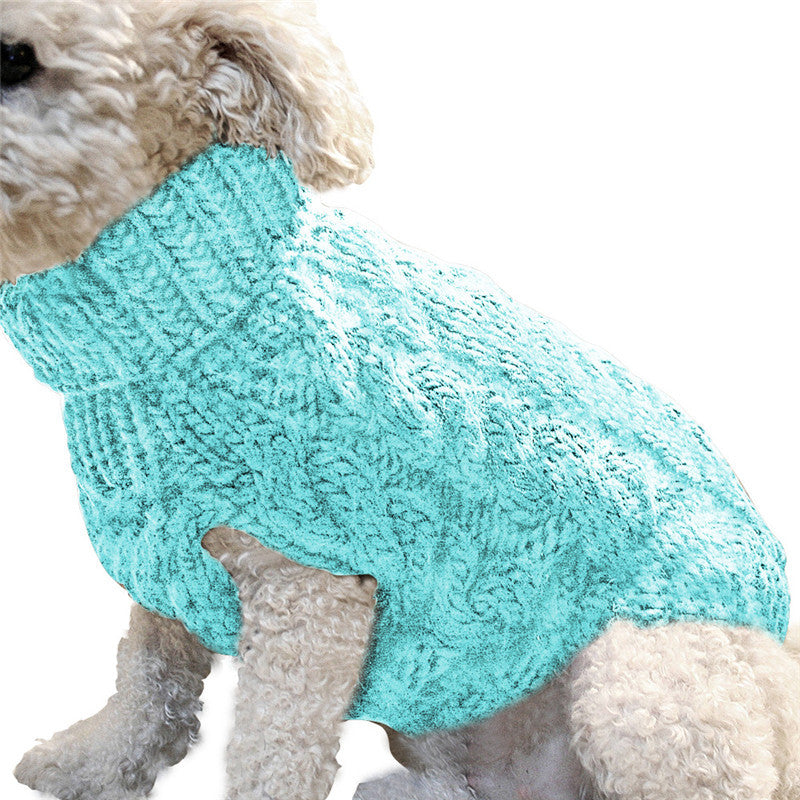 Chunky Cable Knit Pet Sweater – Classic Winter Warmth in Rich Colors