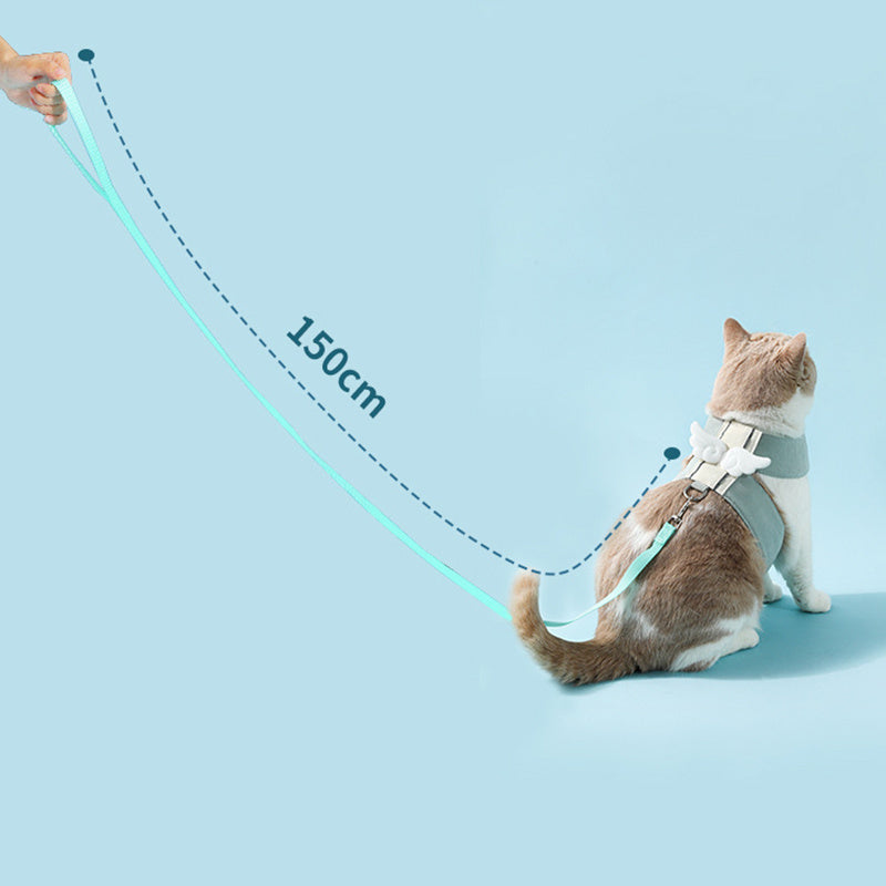 Adjustable Angel-Wing Cat Harness & Leash Set – Soft, Secure & Breathable (Fast Shipping)