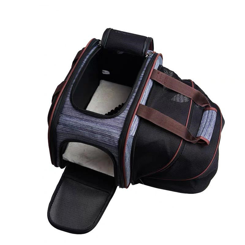 Travel Pet Carrier – Denim Blue with Convertible Mat Base