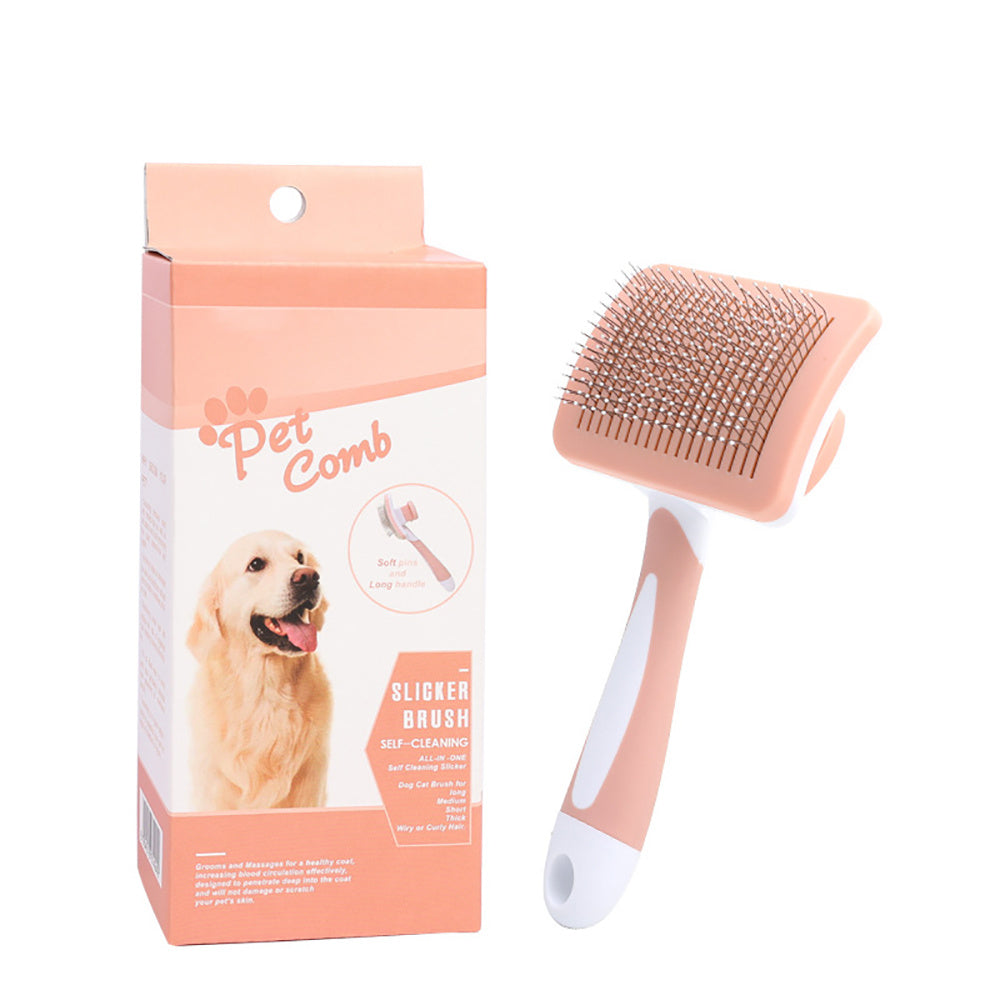 GroomPro: Self-Cleaning Slicker Brush for Dogs & Cats (Fast Shipping)