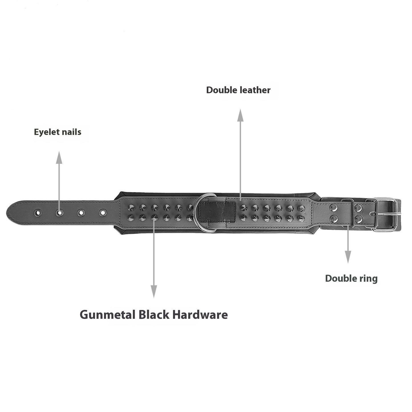 Spiked Leather Dog Collar – Rugged Style with Rivet Detail