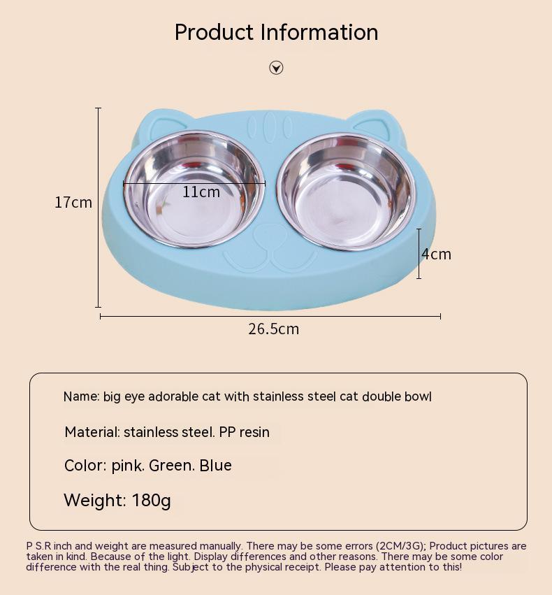 Double Elevated Pet Bowls – Non-Slip Stainless Steel Food & Water Set (Fast Shipping)