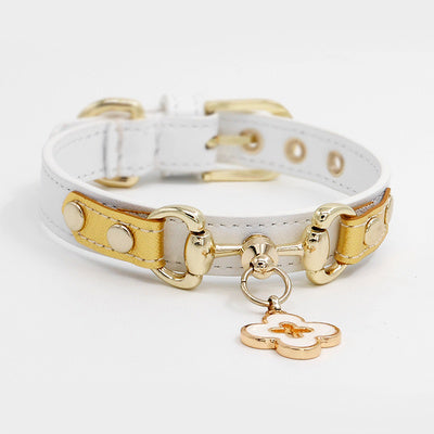 Elegant Leather Pet Collar – Chic, Durable & Designer-Inspired