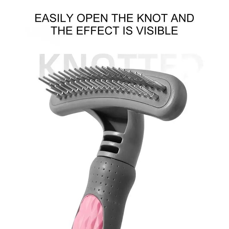 Ergonomic Two-Tone De-Shedding Pet Comb – Comfortable & Rust-Resistant