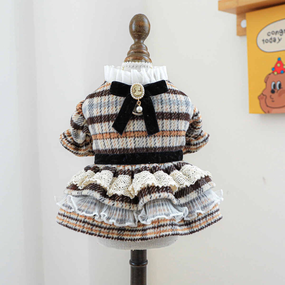 Heritage Tweed Ruffle Dress – Velvet Cameo Charm