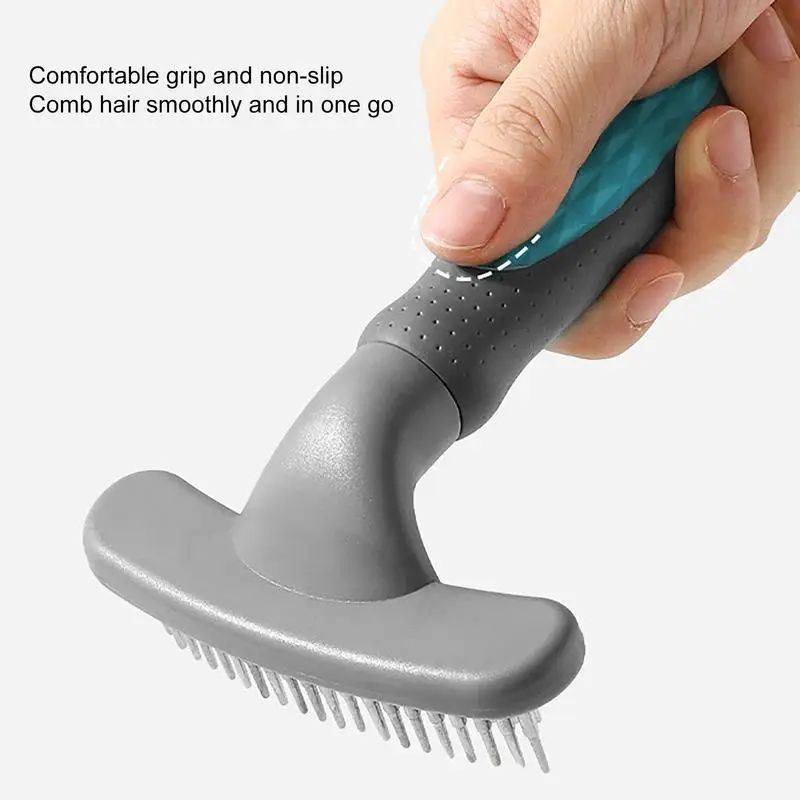 Ergonomic Two-Tone De-Shedding Pet Comb – Comfortable & Rust-Resistant