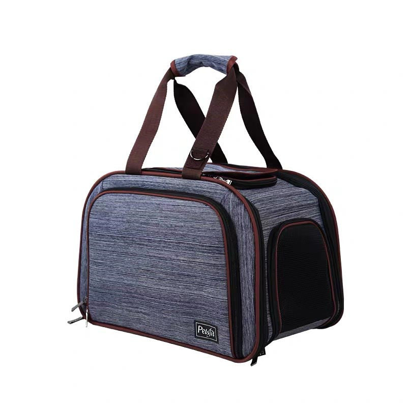 Travel Pet Carrier – Denim Blue with Convertible Mat Base
