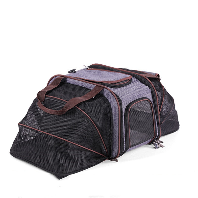 Travel Pet Carrier – Denim Blue with Convertible Mat Base