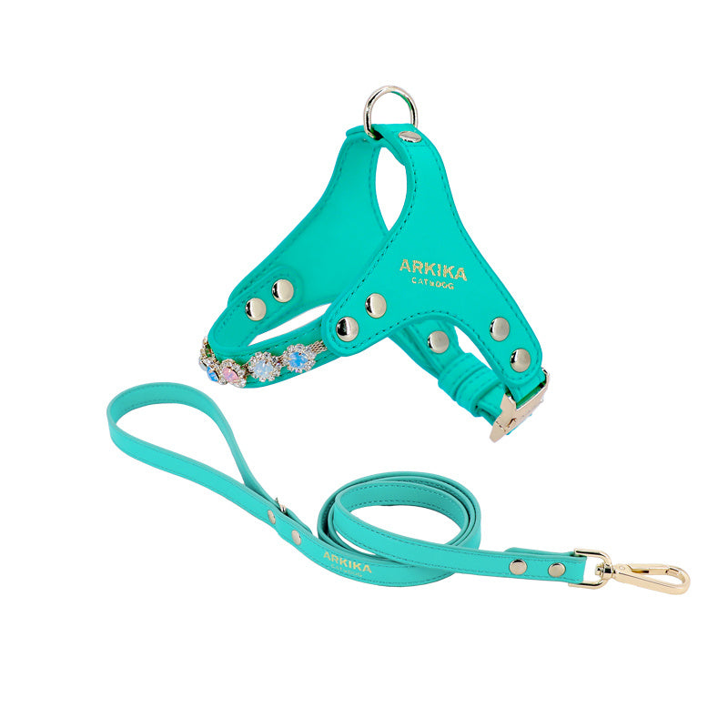 Glam Adjustable Harness & Leash Set – With Rhinestone Sparkle