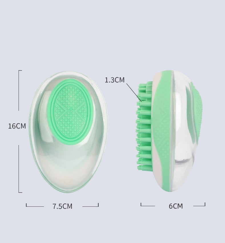 Silicone SPA Grooming Brush with Built-in Shampoo Chamber