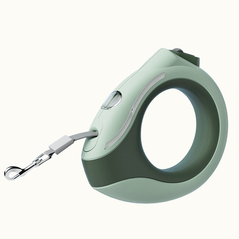 Luminous Ring Retractable Dog Leash – 3M Light-Up Grip Design