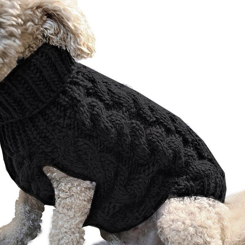 Chunky Cable Knit Pet Sweater – Classic Winter Warmth in Rich Colors