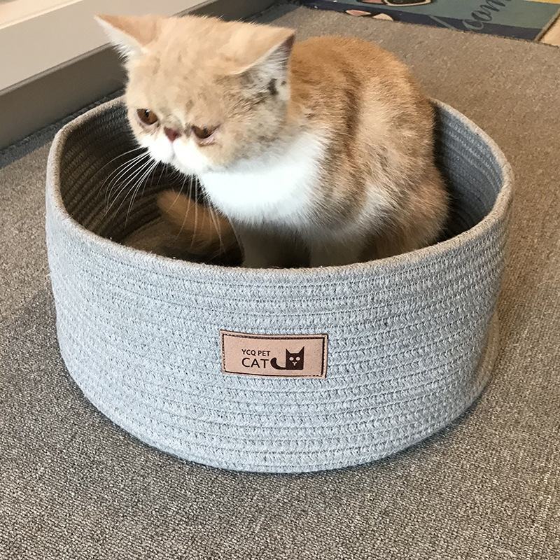 Handmade Cotton Pet Basket – Cozy Nest & Storage for Cats and Small Dogs