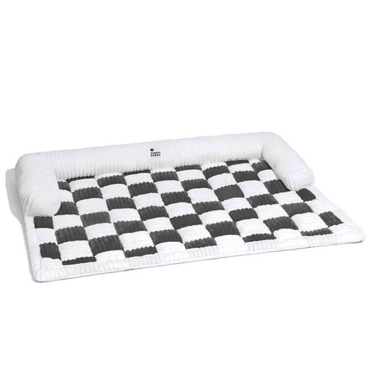 Checkered Plush Pet Sofa Bed – Warm, Stylish Comfort for Any Space