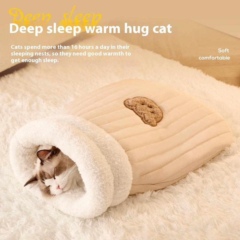 Luna Pocket Nest – Plush Sleeping Bag for Cats & Small Dogs