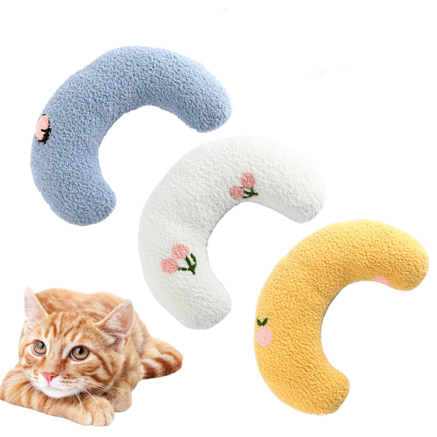 2 or 3pcs Crescent Calming Pet Pillow – Plush Neck Support for Small Dogs & Cats (Offer Inside!)