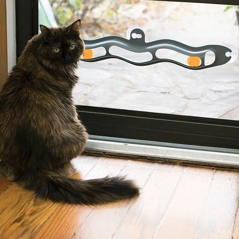Cat Track Ball – Interactive Windowsill Toy for Curious Climbers
